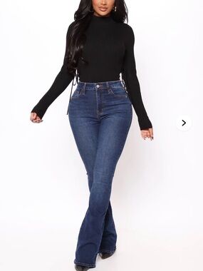 Fashion Nova Affair Of The Flare Stretch Jeans - Dark Wash